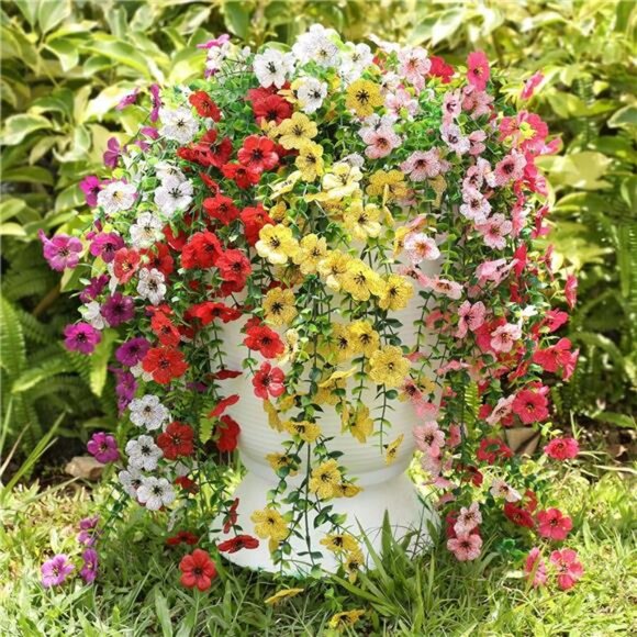 Artificial Flowers for Outdoors Hanging Faux Plants for Spring Summer - Picture 1 of 7